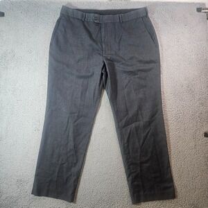 Stafford‎ Dress Pants Men 40x30 Flat Front  Poly Blend Gray -Please Read